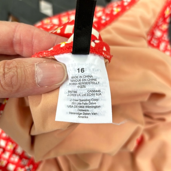 J CREW 16 Sunset Geo Print Scoop-Back One-Piece Swim Bathing Suit Lined - Picture 7 of 8